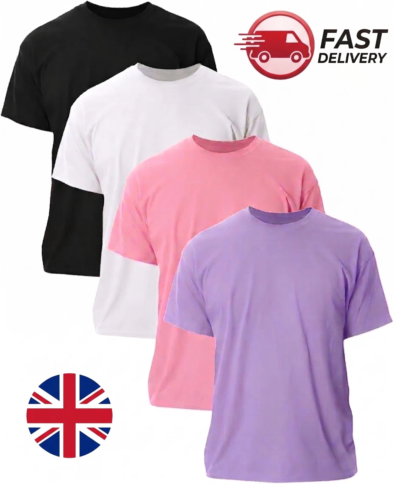 Men's Oversized T-Shirt โ 100% Cotton Soft Plain Short Sleeve Tee | Casual Crew Neck | UK