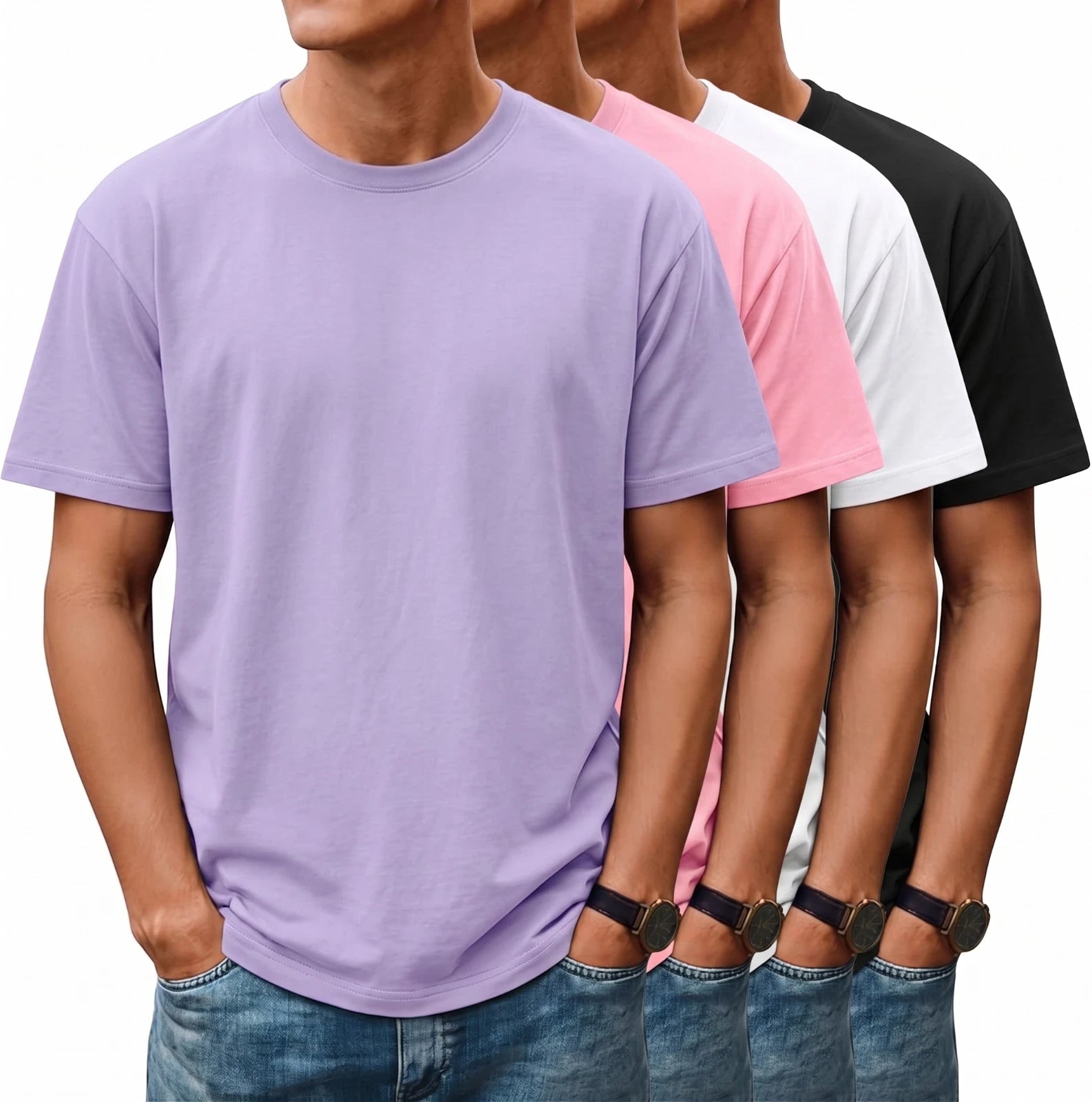 Men's Oversized T-Shirt โ 100% Cotton Soft Plain Short Sleeve Tee | Casual Crew Neck | UK