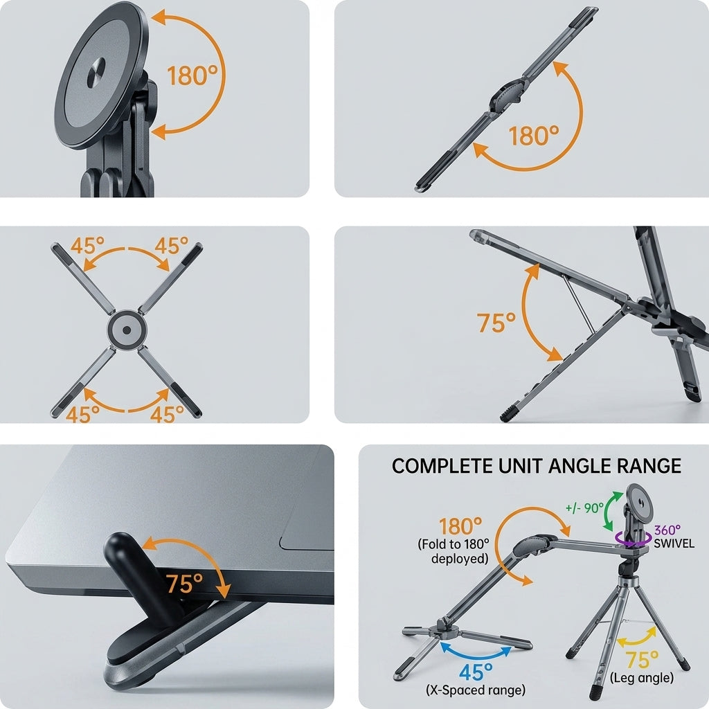 3-in-1 Foldable Magnetic Phone, Tablet & Laptop Stand