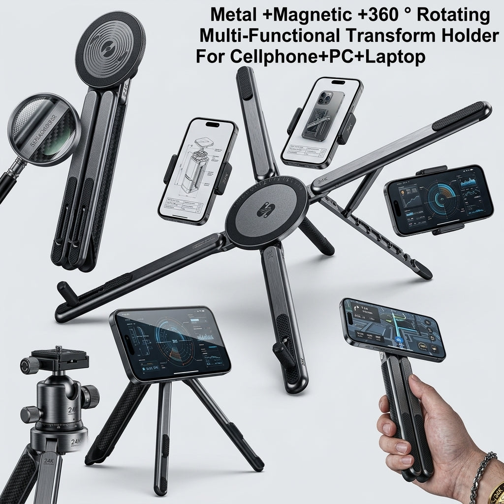 3-in-1 Foldable Magnetic Phone, Tablet & Laptop Stand