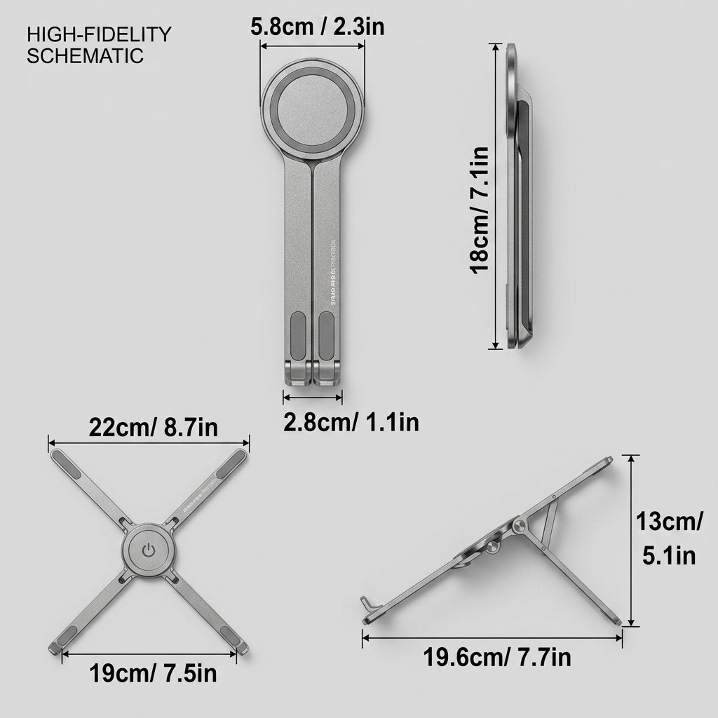 3-in-1 Foldable Magnetic Phone, Tablet & Laptop Stand