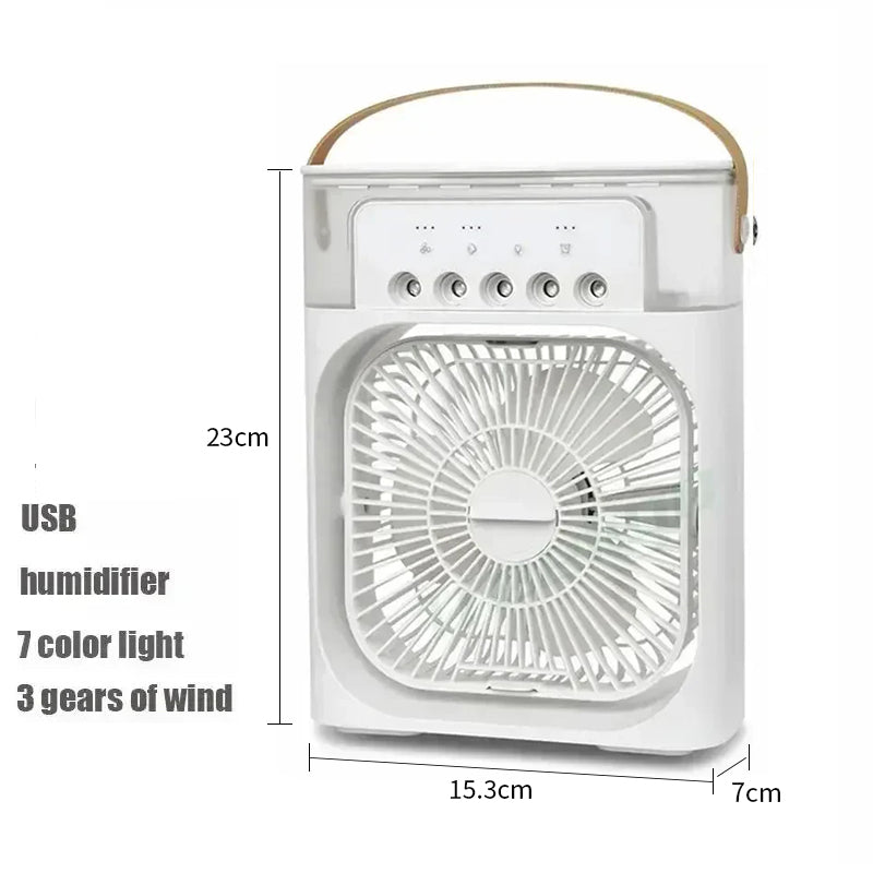 3-in-1 Portable Mini Air Cooler Fan with Humidifier & LED Night Light | USB Personal Air Conditioner | Adjustable Cooling for Home & Office