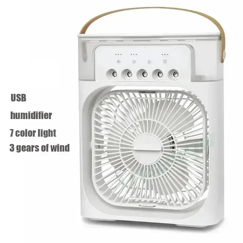 3-in-1 Portable Mini Air Cooler Fan with Humidifier & LED Night Light | USB Personal Air Conditioner | Adjustable Cooling for Home & Office