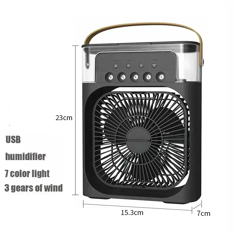 3-in-1 Portable Mini Air Cooler Fan with Humidifier & LED Night Light | USB Personal Air Conditioner | Adjustable Cooling for Home & Office