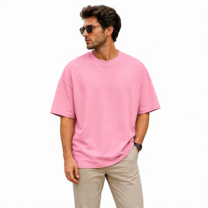Men's Oversized T-Shirt – 100% Cotton Soft Plain Short Sleeve Tee | Casual Crew Neck | UK