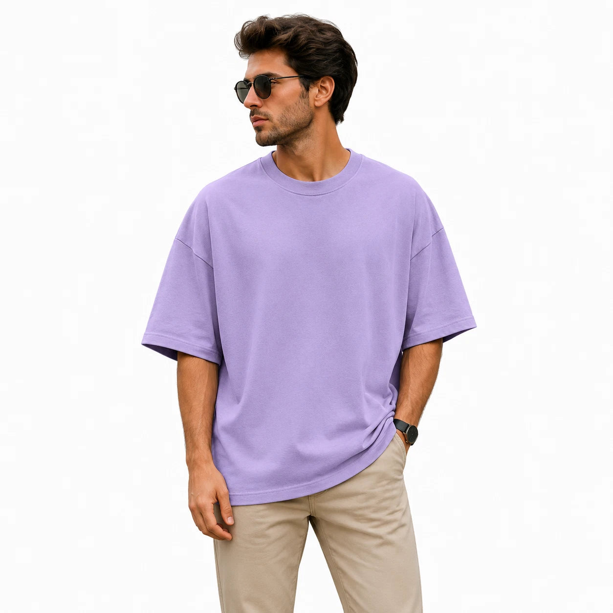 Men's Oversized T-Shirt – 100% Cotton Soft Plain Short Sleeve Tee | Casual Crew Neck | UK