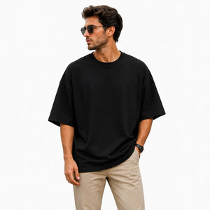 Men's Oversized T-Shirt – 100% Cotton Soft Plain Short Sleeve Tee | Casual Crew Neck | UK